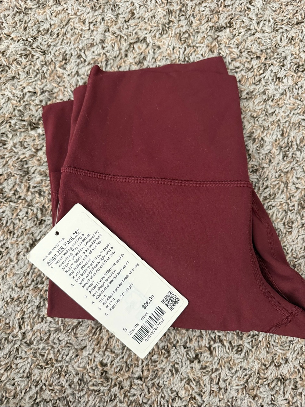 lululemon athletica Burgundy High-Rise Leggings